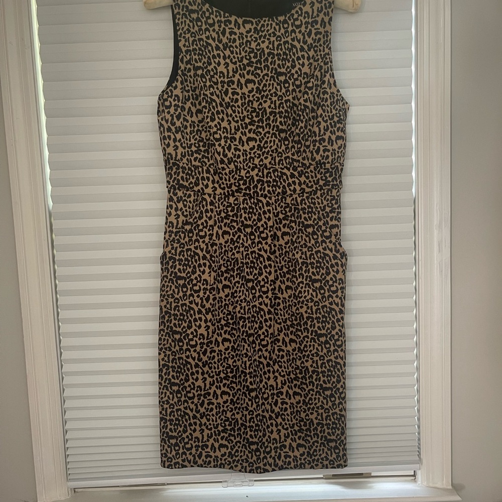 Animal print a line dress